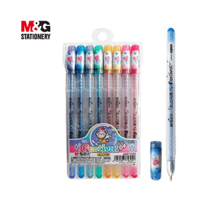 Stylo gel 1.0mm  Pqt 8clrs