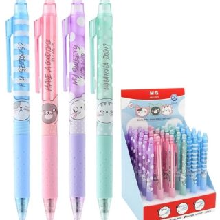 Stylo gel effaçable cat  retract bleu cristal 0,5