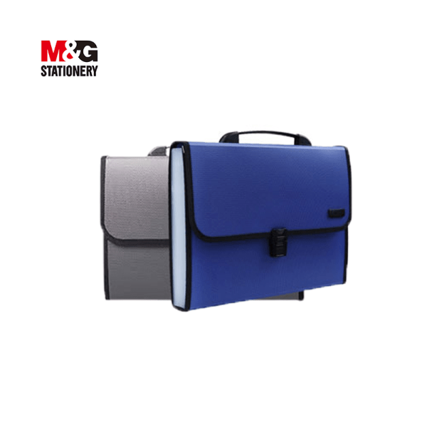 Classeur a pochette expansible bleu/gris