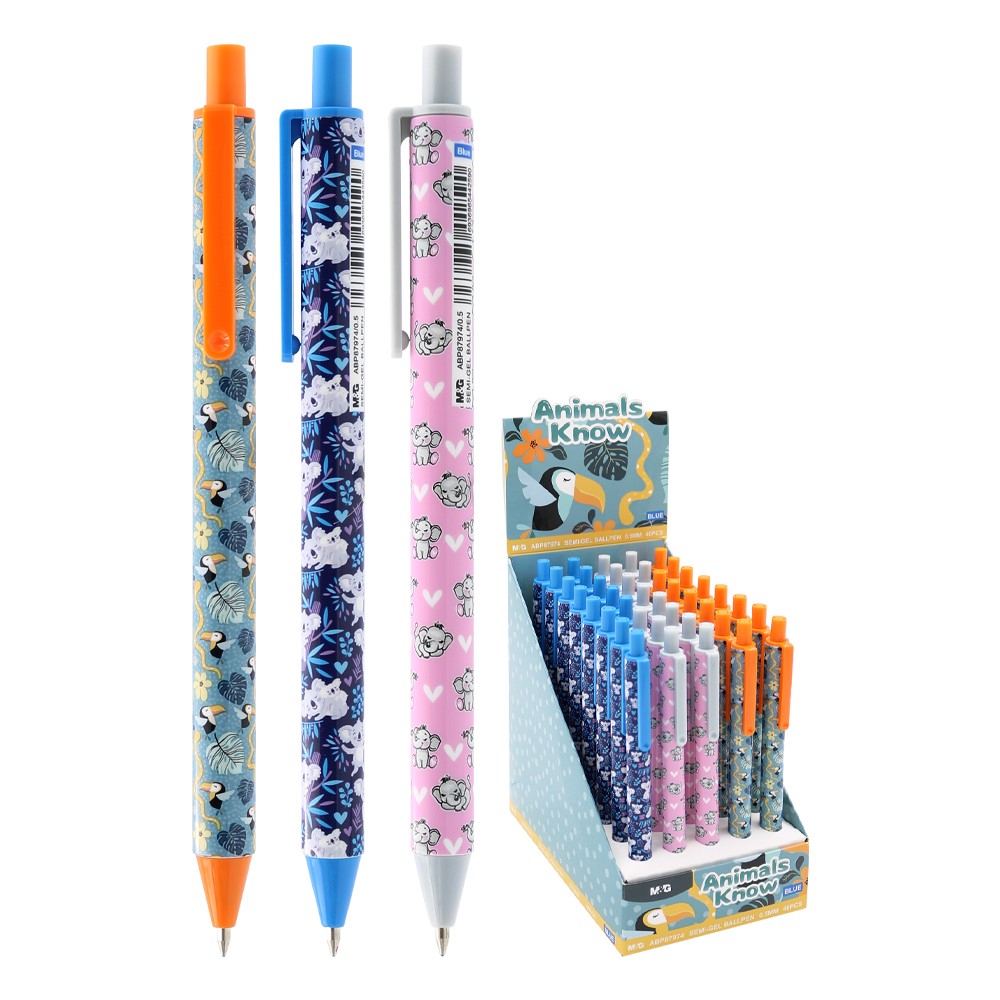 Stylo semigel Animals know 0.5Blue