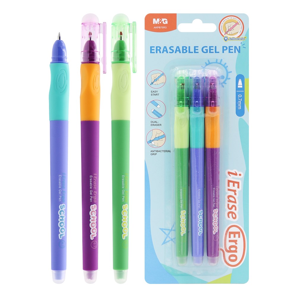 Stylo gel effagable 0.7 mm bleu cristal