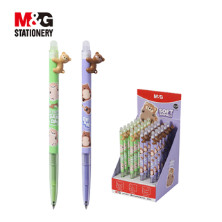 Stylo gel effaçable soft Animal 0,4 Bleu