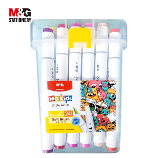 Marq.Feutre double pointe 24 clrs
