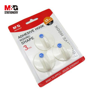 Crochet adhesif fort rond 1,5kg 3pcs